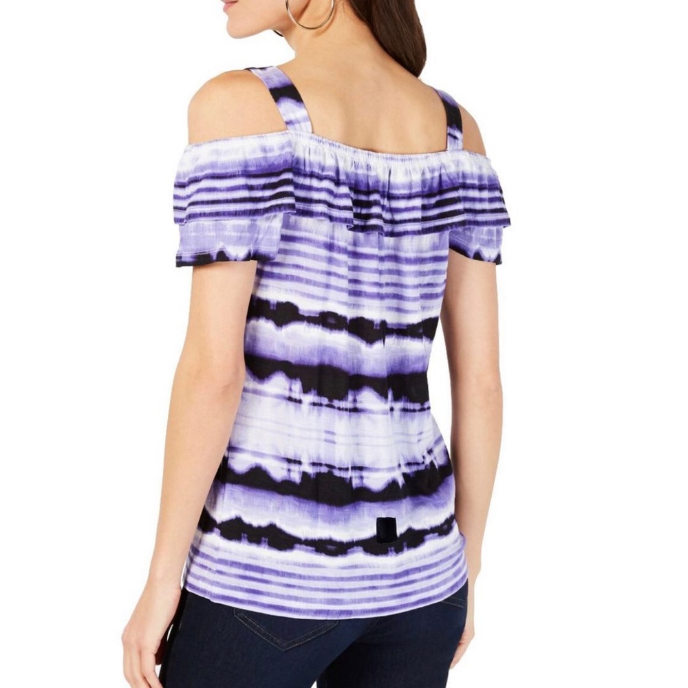 INC Ruffled Cold-Shoulder Top - Picture 2 of 8